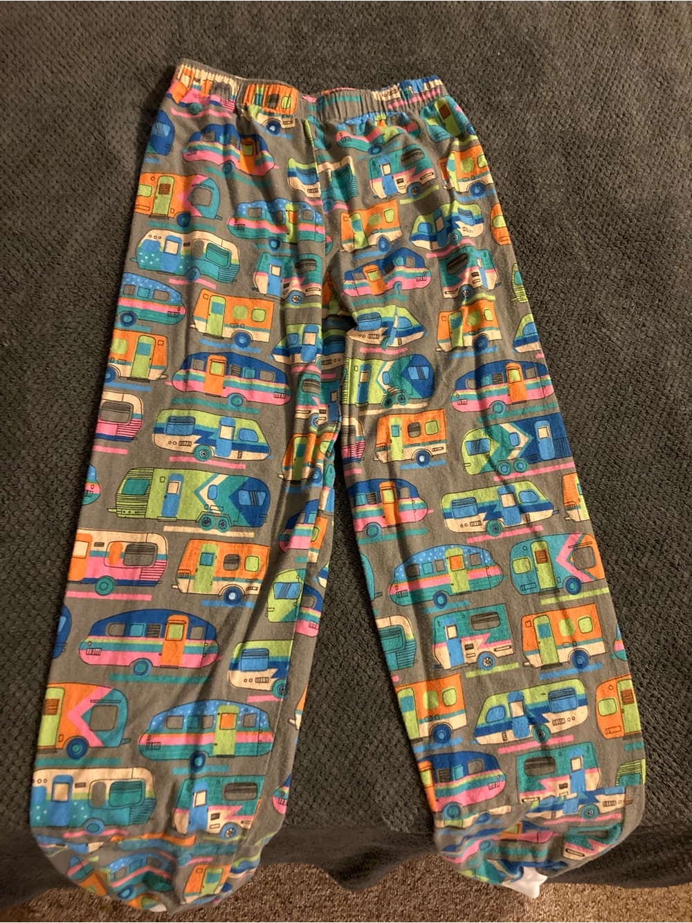 Hand Sewn by Grandma -  Gray Camper Print Pajama Pants - Multicolor
